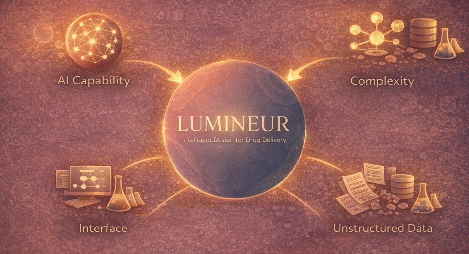 Lumineur — AI Capability, Complexity, Interface, and Unstructured Data converging into Intelligent Design for Drug Delivery